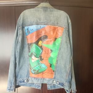 Signature by Levi Strauss Blue Denim Jacket with Graphic Back